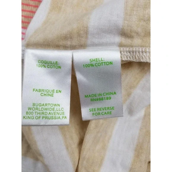 Lilly Pulitzer Dress Womens Large Tan White Striped Racerback‎ Smocked 26719 - Picture 5 of 14
